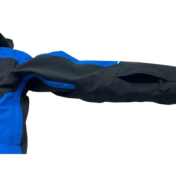 Karbon XS Black & Blue Ski Jacket With Hood Zippered Pockets Adjustable Cuffs - Picture 5 of 9